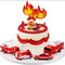 10 PACK Fire Truck Cake Topper, Fire Truck Birthday Party Supplies, Fire Cake Pick Fire Flame Cake Decorations, Paper Cards and Wooden Sticks Fake Campfire, Fire Truck Party Supplies